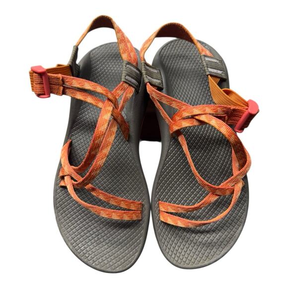 Chaco Z/Cloud X Hiking Swim Sandals Strappy Orange Gray Women's 8 Gorpcore - Picture 2 of 9